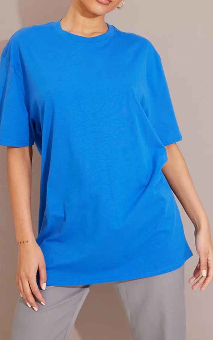 Cotton Cobalt Oversized T-Shirt
