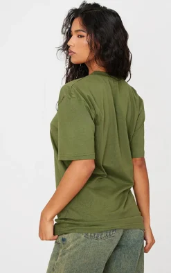 Cotton Khaki Oversized T-Shirt