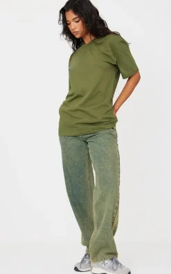 Cotton Khaki Oversized T-Shirt