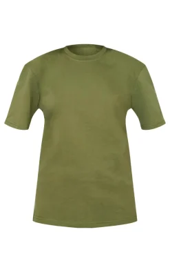 Cotton Khaki Oversized T-Shirt