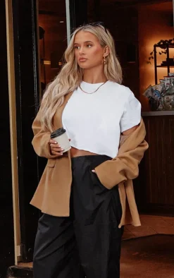Cotton White Oversized Crop T-Shirt