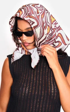 Cream Animal Swirl Bandana