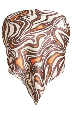 Cream Animal Swirl Bandana