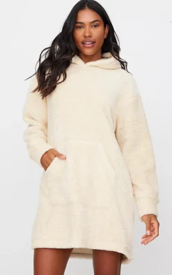 Cream Borg Hooded Blanket