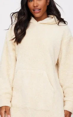 Cream Borg Hooded Blanket