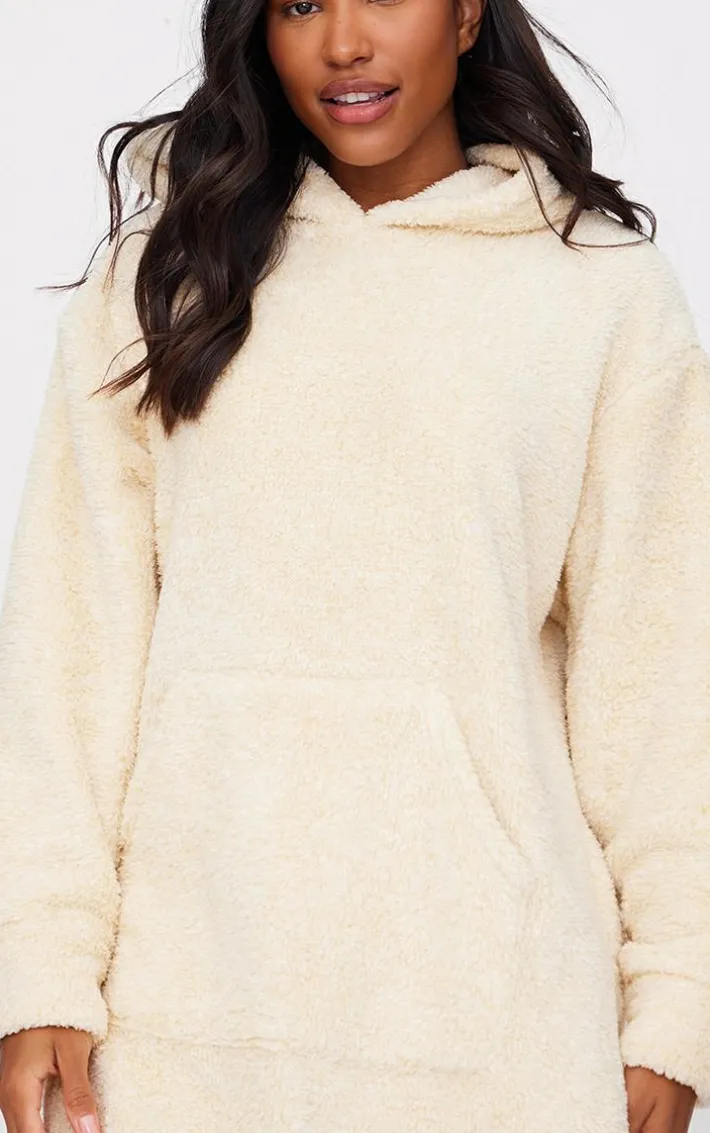 Cream Borg Hooded Blanket