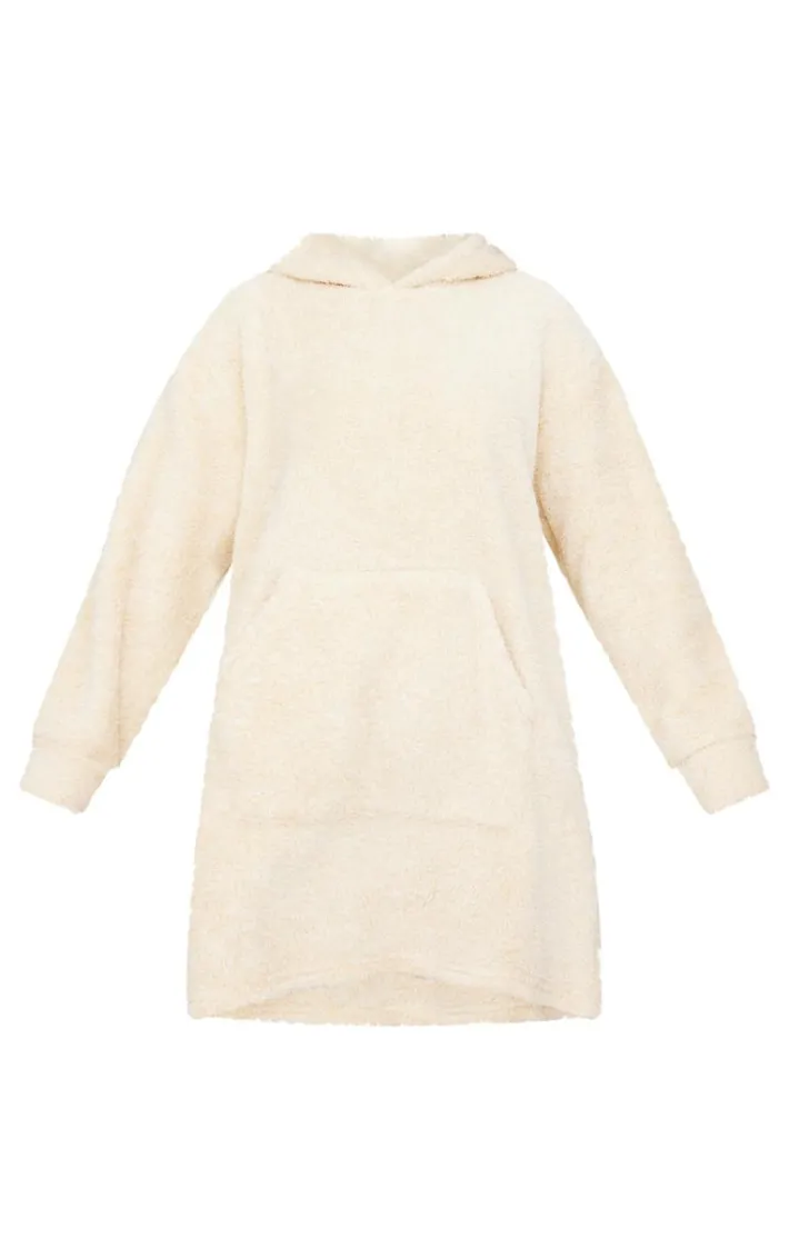 Cream Borg Hooded Blanket