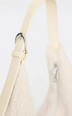 Cream Borg Slouchy Oversized Tote Bag