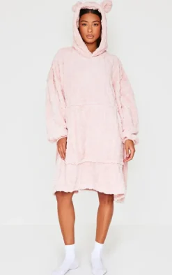 Cream Bubble Textured Fleece Bath Robe