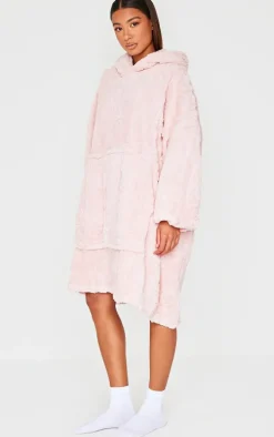 Cream Bubble Textured Fleece Bath Robe