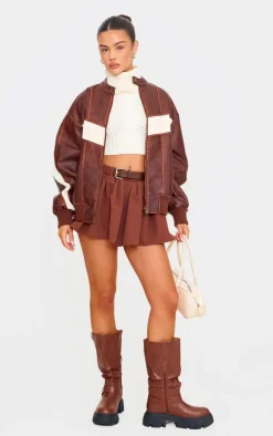 Cream Cable Knit Roll Neck Cap Sleeve Cropped Vest