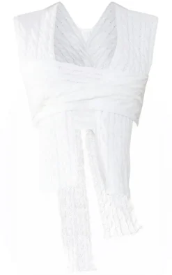 Cream Cable Knit Wrap Multi Way Top