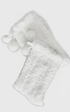 Cream Cable Pom Pom Cosy Socks