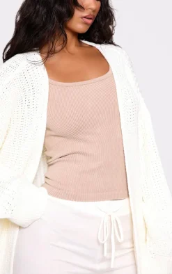 Cream Chunky Knit Slouchy Cardigan