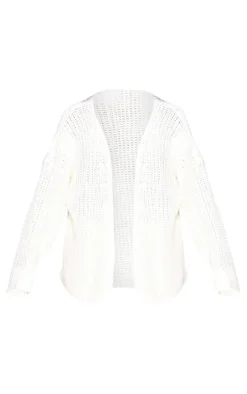 Cream Chunky Knit Slouchy Cardigan