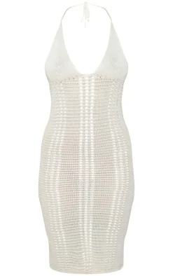 Cream Crochet Midi Dress