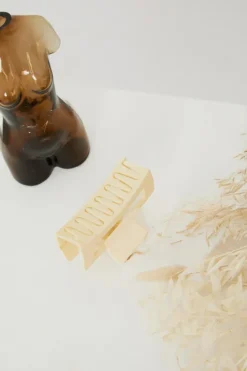 Cream Cut Out Square Hair Clip