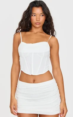 Cream Double Layer Contour Jersey Mini Skirt