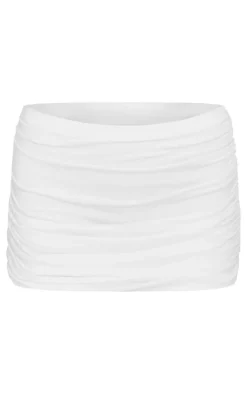 Cream Double Layer Contour Jersey Mini Skirt