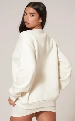 Cream Embroidered Sports Classics Sweatshirt