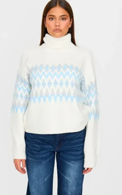 Cream Fairisle Roll Neck Christmas Sweater