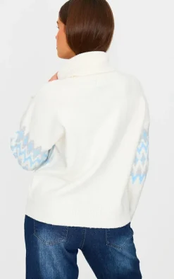 Cream Fairisle Roll Neck Christmas Sweater