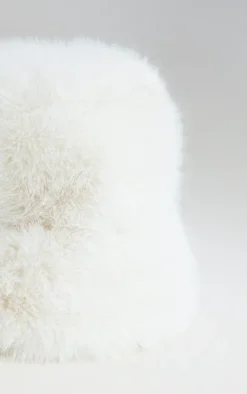 Cream Faux Fur Fluffy Bucket Hat