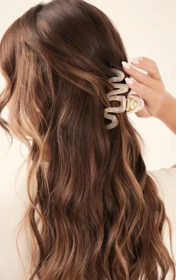 Cream Iridescent Swirl Hair Claw