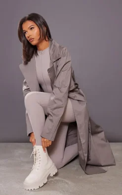 Cream Lace Up Chunky Sole Combat Boots