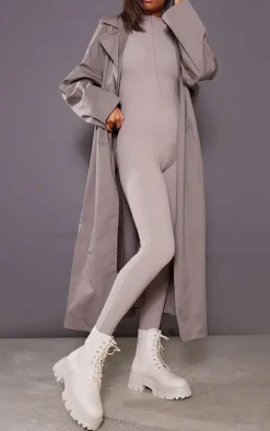 Cream Lace Up Chunky Sole Combat Boots