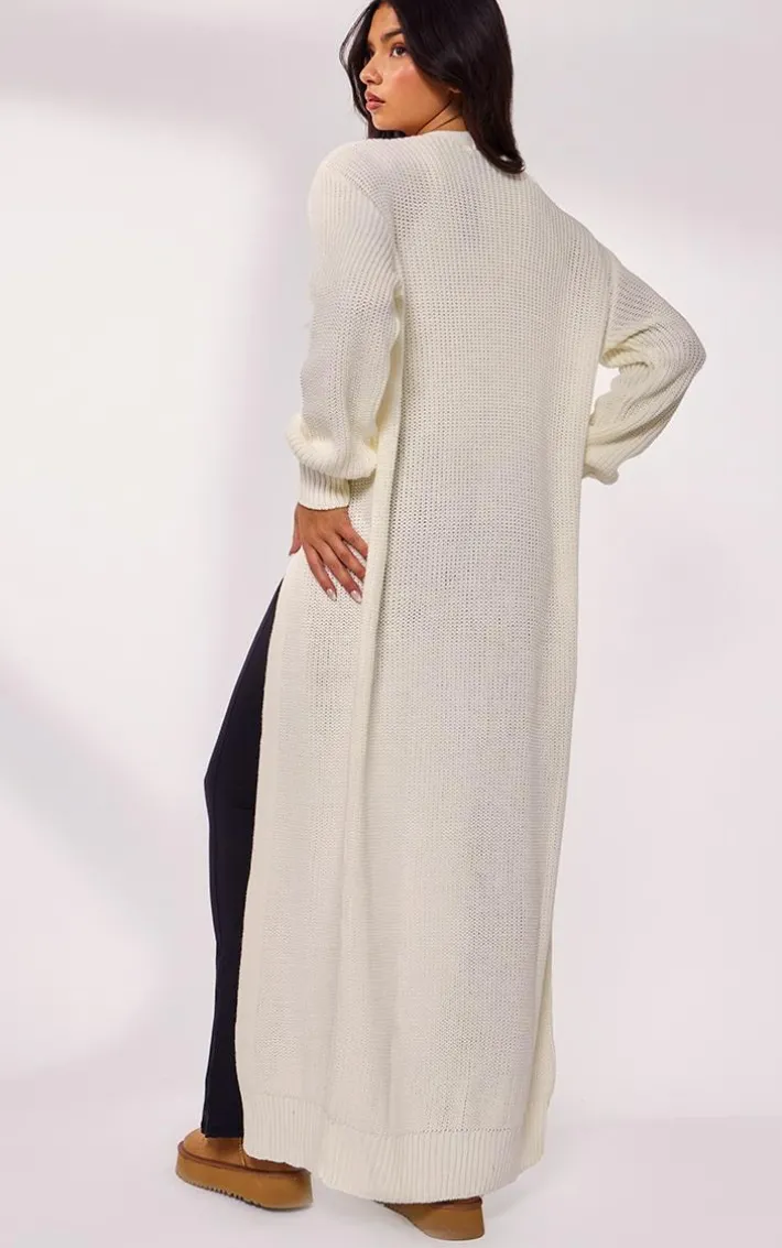Cream Maxi Knitted Cardigan
