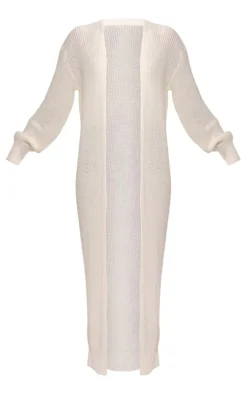 Cream Maxi Knitted Cardigan