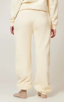 Cream Monaco Sports Embroidered Cuffed Sweatpants