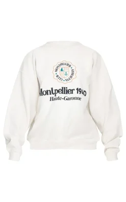 Cream Montpellier Printed Sweatshirt
