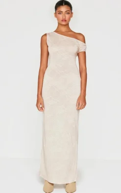 Cream One Shoulder Maxi Dress