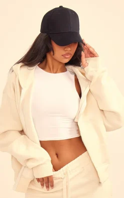 Cream Oversized Hooded Zip Up Sweatshirt