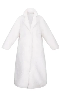 Cream Plush Borg Maxi Coat