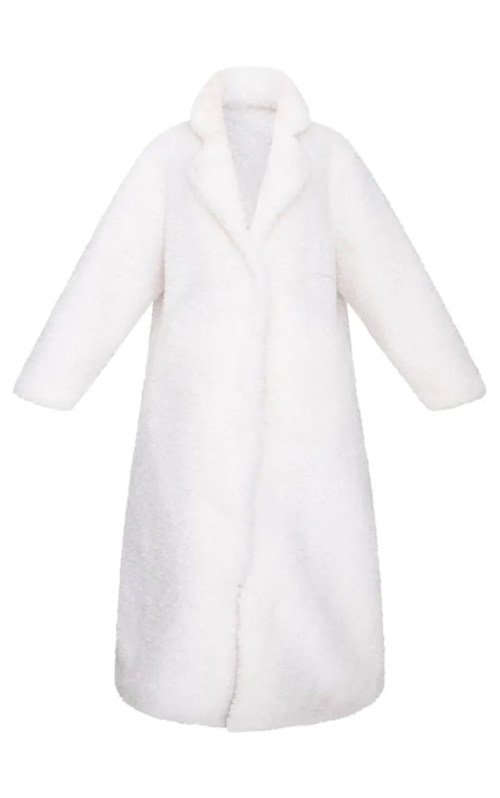 Cream Plush Borg Maxi Coat
