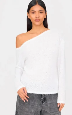 Cream Slouchy Texured Oversized Sweater