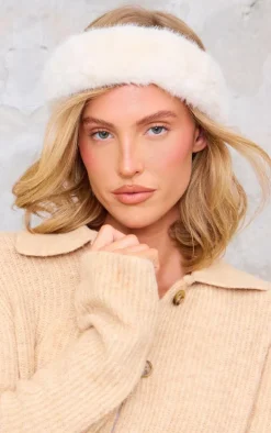 Cream Soft Faux Fur Headband
