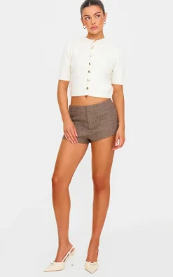 Cream Soft Knit Button Up Cardigan