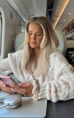 Cream Space Dye Chunky Knit Cardigan