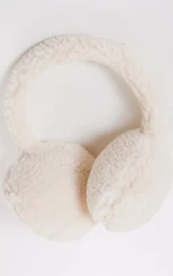 Cream Teddy Ear Muffs