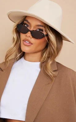 Cream Wide Brim Fedora Hat