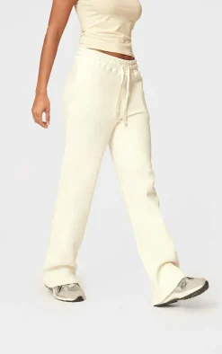 Cream Wide Leg Oversized Sweatpants