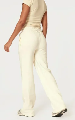 Cream Wide Leg Oversized Sweatpants