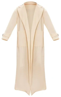 Cream Wool Look Structured Pocket Detail Coat