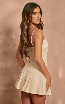 Cream Woven Bow Cami Long Top