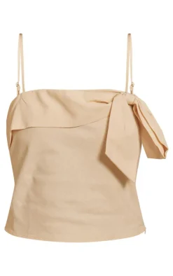 Cream Woven Bow Cami Long Top