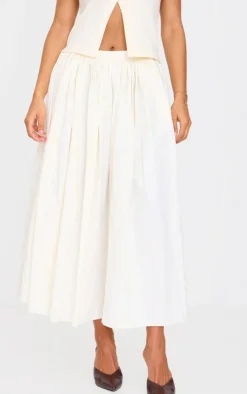 Cream Woven Floaty A Line Midaxi Skirt